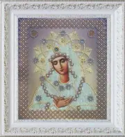 Bead embroidery kit Icon "Tenderness" (silver) hand embroidery needlework kit