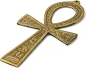 Ancient Egyptian pharaoh Brass Ankh 6.3" key of life Cross Symbol Wall Hanging Sculptures Decoration Ornament Symbol of Wholeness Vitality Immortality Health Collectible Hieroglyph Hieroglyphics 213