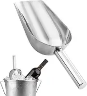 LeoLeoyy Ice Scoop Freezer Ice Scoop Popcorn Scoop Stainless Steel Multipurpose Dry Container Scoop Food Tool Candy Scoop for Bar Wedding Pet Dog Food (a)