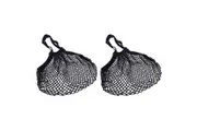 2PK Sachi Reusable Cotton String Shopping Bag Storage Long Handle Handbag Navy