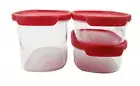 Tupperware Clear Red Seal Plastic Food Storage Containers 1.0L & 500ml (2) Set