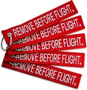 5x Remove Before Flight Red Key Chain by Apex Imports(5 Pack)
