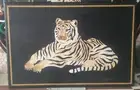 24" x 18" black center marble table top inlay malachite mosaic decor wall panel