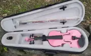 1/8 Size Pink 4Strings Acoustic Student Violin Set with Case Bow Rosin