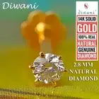 2.8mm Real Si Diamond Solitaire Nose Stud Lip Labret Monroe Screw Piercing Ring