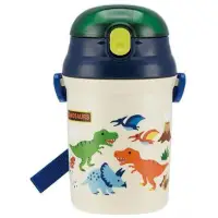 在飛比找momo購物網優惠-【小禮堂】恐龍 日本製 直飲式水壺附背帶 塑膠水瓶 兒童水壺