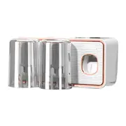 Toothbrush Shelf Drilling Free Toothbrush Holder Rack with Automatic Toothpaste Dispenser White