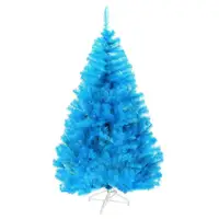 在飛比找特力屋線上購物優惠-[特價]摩達客 台灣製12尺豪華版晶透藍色聖誕樹 裸樹(不含