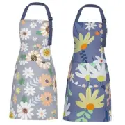 2 Pack aprons for Women with Pockets, Adjustable Cotton Aprons, Cute Apron