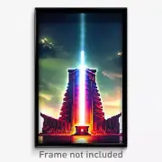 Pixel Art Poster - Enormous Ark (8 Bit Psychedelic Trippy Video Game Print)