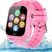 OVV Kids Waterproof Smart Watch Boys Girls Age 3-12 with 26 Game 1.44'' HD Touch Screen Music Player Camera Video Recorder 12/24 Hr Clock Pedometer Alarm Torch Calculator Children Learning Toys