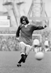 George Best in action for Manchester United at Old Trafford in Man- Old Photo