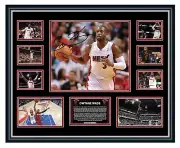 DWYANE WADE MIAMI HEAT SIGNED PHOTO LIMITED EDITION FRAMED MEMORABILIA