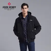 在飛比找momo購物網優惠-【JOHN HENRY】連帽可拆抽繩鋪棉外套