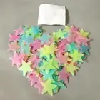 100 Pcs Kids Bedroom Fluorescent Glow In The Dark Stars Stickers Moons Wall V6T3