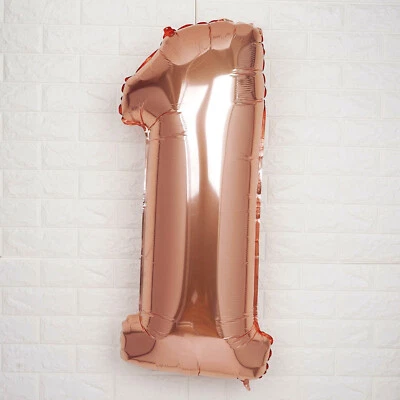 1 Rose Gold 16" NUMBER Festive Mylar Foil Balloon Party Birthday Decorations