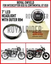 Royal Enfield 7'' LED Headlight with Outer Rim For INT 650 & Continental GT 650 (for: Royal Enfield)
