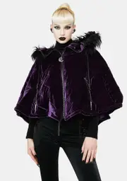 [Devil Fashion] Violet Quilted Velvet Cloak