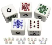 BOGO (5) White Poker Dice Spades Ace - Get 2nd Dice Set Your Choice Match or Mix
