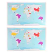 2x Home Expression Deluxe Travel World Scratch Map Plastic Poster 82.5x59.4mm