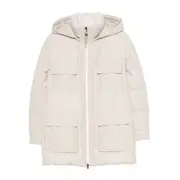 [Brunello Cucinelli] Brunello Cucinelli Hooded Flap-pocket Puffer Coat 44 IT NEUTRALS