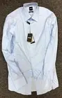 Hugo Boss Men's Hank Kent Easy Iron Slim Fit Stretch Cotton Dress Shirt Blue 15