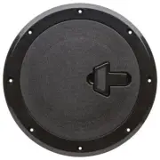 Caravan Access Hatch, Round With Removable Lid, Black Storage Boat Access 315mm