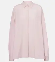 [Dries Van Noten] Dries Van Noten Striped cotton-blend shirt AU 10 pink
