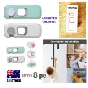 Baby Safety Lock Child Adhesive Kid Drawer Door Cupboard Cabinet Grey/green 8/4