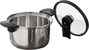 Cook Pressure Pot, Stainless Steel Home Appliance | 6-Liter Durable Pot with Safety Valve Feature, Multipurpose Stew Cooker for Kitchen Food Prep, Group Meals, Coworker Lunches, Family Events