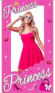 Naozinebi Pink Backdrop for Girl Birthday Party Supplies - 3x6ft - Polyester - Includes Single Backdrop