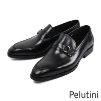 在飛比找momo購物網優惠-【Pelutini】扣環造型配飾紳士樂福鞋 黑色(PE288