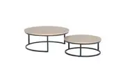 Nevada Round Nesting Coffee Table Set - Natural