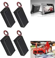 Pack of 4 2 x 1.5 V 3 V AA Plastic Battery Holder with Case, Connection Cable and On/Off Switch, 2 x AA Battery Holder