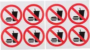 GETAJGHSD 4pcs No Eating or Drinking Stickers Self Adhesive Door Wall Sticker Adhesive Wall Sign Easy-install Door Sticker Warning Stickers Restaurant Poster Simple Wall Label Shop Door Sign