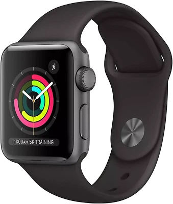 Apple Watch Series 3 GPS | 38mm | Space Gray Aluminum Case | Black Sport Band