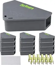 Mouse Bait Station for Outdoor & Indoor with Keys - Mice Traps for House Indoor Kill - Mouse Poisoning Rat Bait Box for Home, Pest Control - Reusable, Safe for Kids & Pets (12 Pack, Gray)