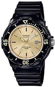 [Casio] Women's Diver Look Analog Digital Watch, Gold Dial, Black Band