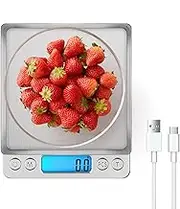 Digital Kitchen Scale, Pocket Food Scale with LCD Backlit Display, Small Scale with Trays 3000g/0.1g, Electronic Cooking Scale Stainless Steel, Kitchen Necessity for Baking Meal Prep Coffee Jewelry