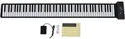 88 Keys Roll Up Piano, Portable Electronic Foldable Piano, Rechargeable, 128 Tones and Rhythms, Built in Speaker, Digital Piano Keyboard for Kids Adults Beginners