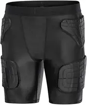 Youth Padded Compression Shorts Hockey Pads Short Football Underwear Pads Basketball Hip Pad Shorts for Soccer Baseball Rugby Paintball Snowboard Skate Lacrosse