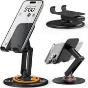 Cooper 360° Phone Holder - Adjustable Cell Phone Stand for Desk - 360° Click-Rotating, Multi-Angle, Non-Slip Metal Base, Foldable & Portable - iPhone Stand for Desk, Cell Phone Stand Holder