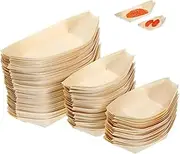 Cabilock 100Pcs Sushi Boat Plates Disposable Wooden Trays for Sushi Sashimi Desserts for Home Restaurant Parties Gatherings