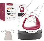 HTVRONT Heat Press Small Heat Press Machine for T Shirts, Small Heat Press Iron Press for Heating Transfer(Raspberry Red)