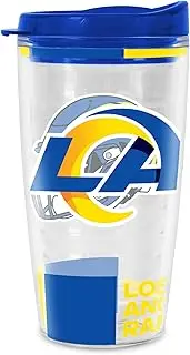 Rico Industries NFL Football Los Angeles Rams 16 oz Double Walled Insulated Tritan Classic Tumbler Cup Keeps Drinks Cold & Hot, USA Made