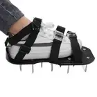(Black)Lawn Spike Shoes Triangle Buckle Straps Lawn Aerator Spike Shoes G