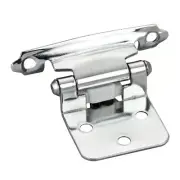 2 - Polished Chrome 1/2" Overlay Cabinet Hinges + Semi-Concealed Frame Hinge