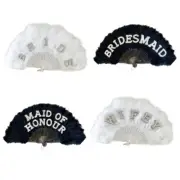 Wedding Fan Vintage Feathered Fan Foldable Hand Fan Bridal Fan Bridesmaid Fan
