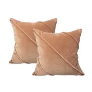 2pc Cloud Linen Trova Cotton Velvet/Feather 50cm Cushion Set Square Pillow Blush