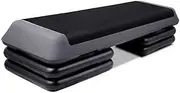 Everfit Aerobic Step, 110cm Length Exercise Stepper Platform Steps Fitness Machines Mini Steppers Home Gym Workout Cardio Training Under Desk Equipment, Adjustable 3 Level Anti-Slip Black